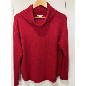 Women's Time and Tru Red Cowl Neck Sweater L (12-14) relaxed fit